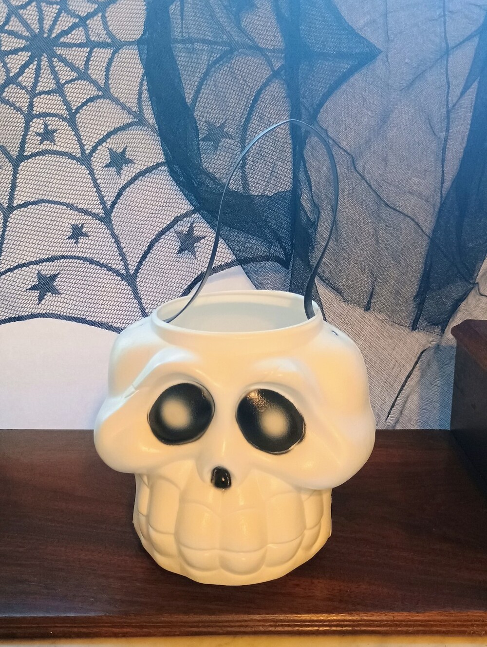 Vintage Skull Halloween Candy Bucket